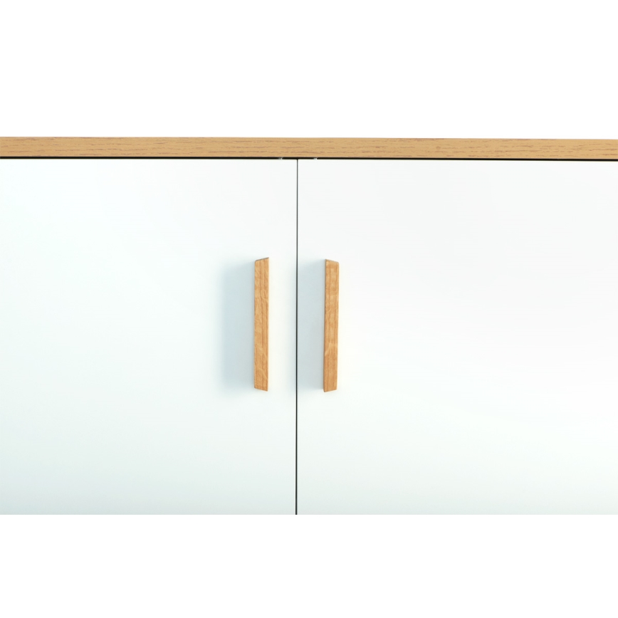 FRISK komód 117x80 cm fehér/natúr tölgy