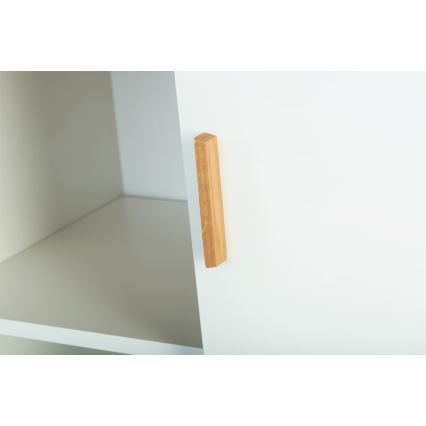 FRISK komód 117x80 cm fehér/natúr tölgy