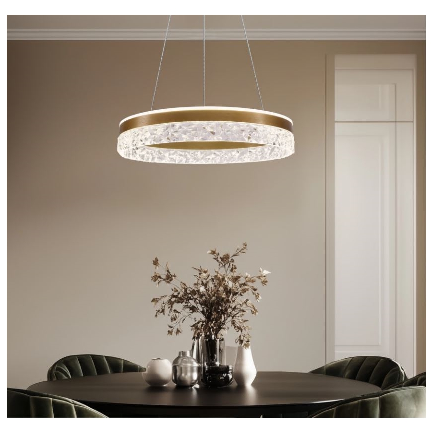 FROZI LED kábelre függesztett csillár LED/32W/230V, átm. 50 cm, arany