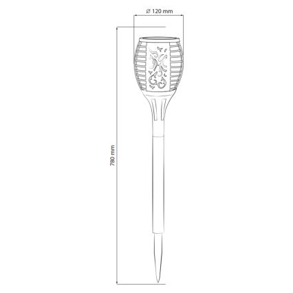 LED Kültéri napelemes lámpa FUEGO BIG LED/1,2V 600 mAh IP44