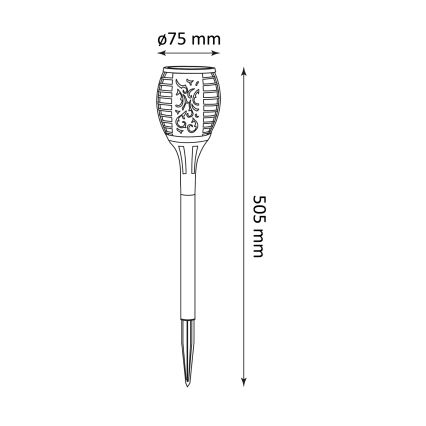 LED Napelemes lámpa FUEGO LED/1,2V 200 mAh IP44