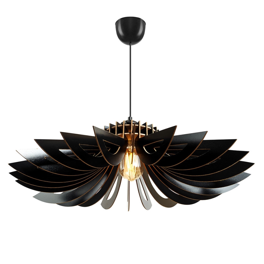 Függeszték kábellel 1xE27/60W/230V fekete átmérő 52 cm