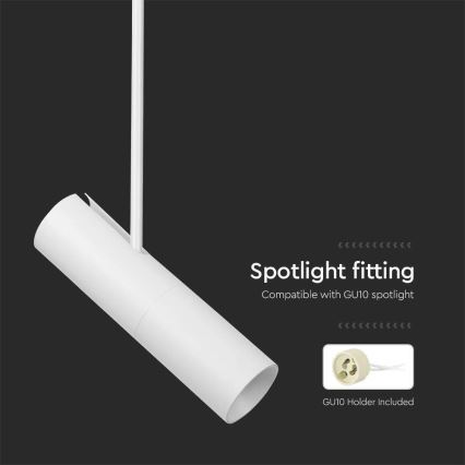 Függeszték rúdra 1xGU10/35W/230V fehér