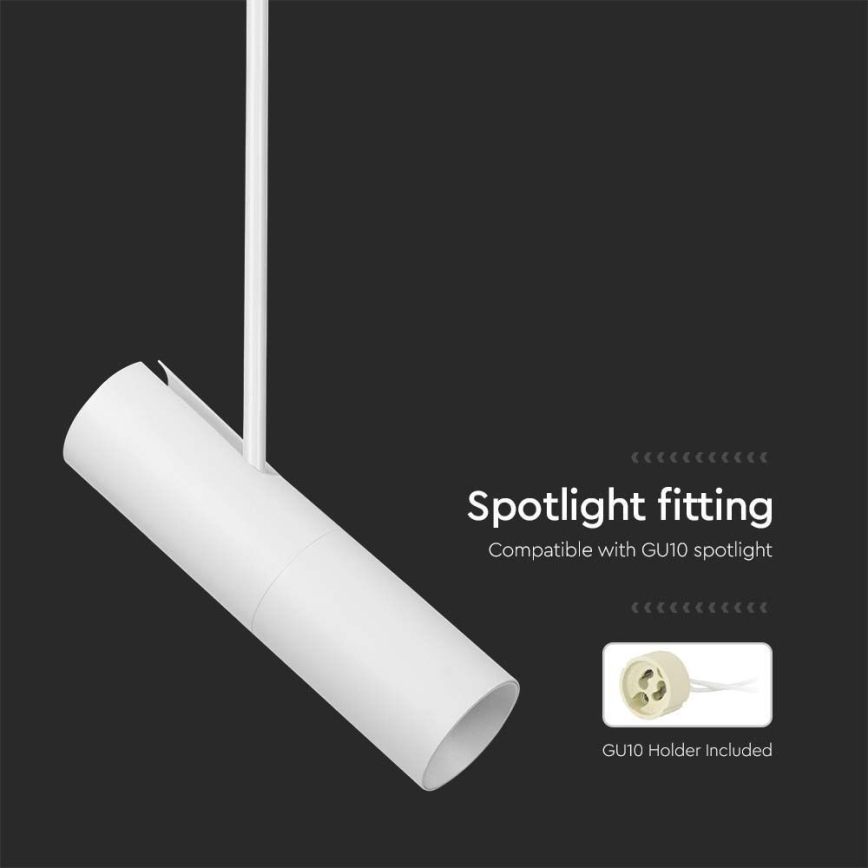 Függeszték rúdra 1xGU10/35W/230V fehér