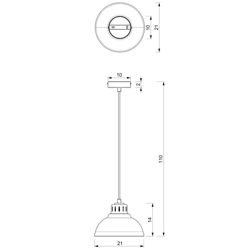 Függeszték ALTAR 1xE27/60W piros