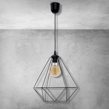 Függeszték BASKET 1xE27/60W/230V fekete