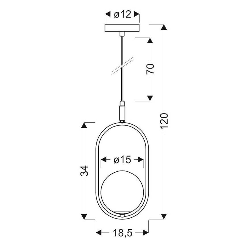 Függeszték zsinóron CORDEL 1xG9/28W/230V fekete