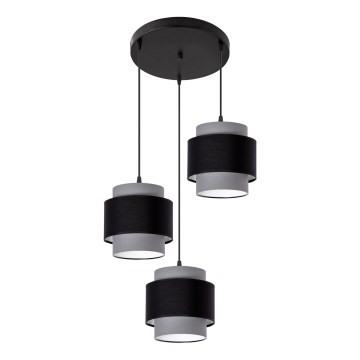 Függeszték kábellel 3xE27/60W/230V szürke