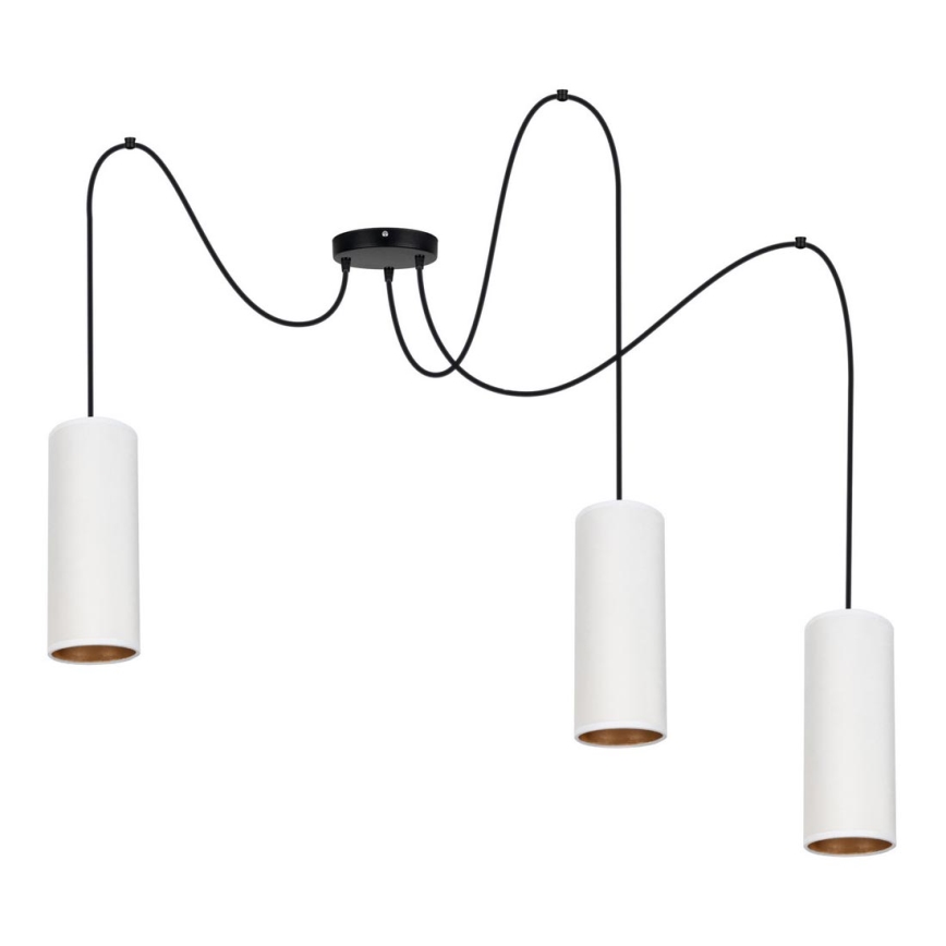 Függeszték kábellel AVALO 3xE27/60W/230V fehér/rezes