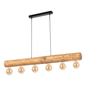 Függeszték TRABO 6xE27/25W/230V tölgy kábellel