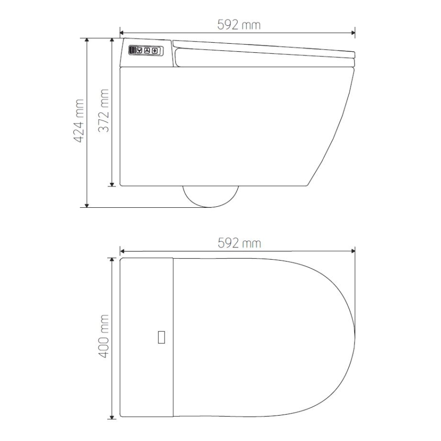 Függesztett WC bidével TISVILDELEJE 1600W/230V + SoftClose záródású WC-ülőke + SIGMA nyomólap + falba építhető modul + szigetelő alátét + távirányító