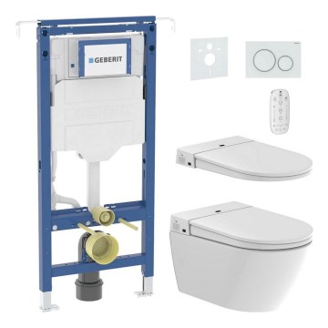 Függesztett WC bidével TISVILDELEJE 1600W/230V + SoftClose záródású WC-ülőke + SIGMA nyomólap + falba építhető modul + szigetelő alátét + távirányító