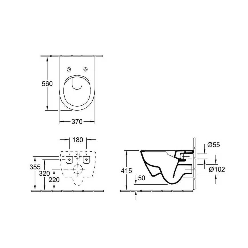 Függesztett WC SUBWAY + SoftClose záródású WC-ülőke SUBWAY + öblítőnyomógomb VICONNECT + falba építhető modul VICONNECT + szigetelő alátét VICONNECT