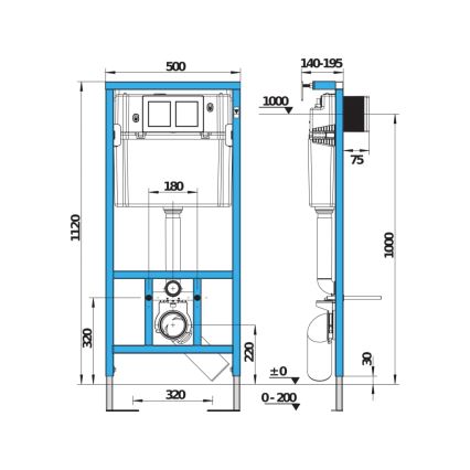Függesztett WC DEEP + SoftClose DEEP WC-ülőke + DUAL öblítő nyomógomb + beépíthető modul + szigetelő alátét