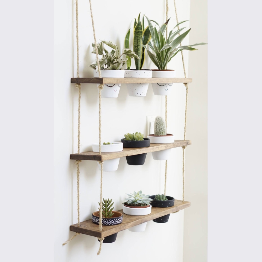 Függő polc növényekhez 60 cm fenyő