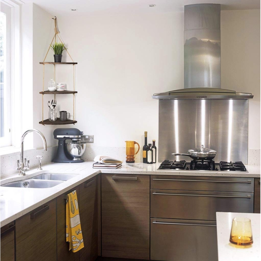 Függő sarki polc 90x25 cm barna