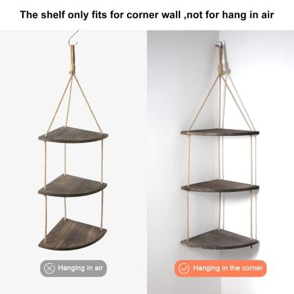 Függő sarki polc 90x25 cm barna