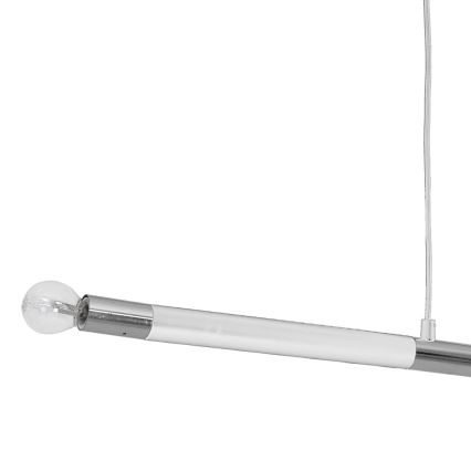 Függőlámpa BASTONE WHITE 2xE14/40W/230V Fehér/Fényezett króm