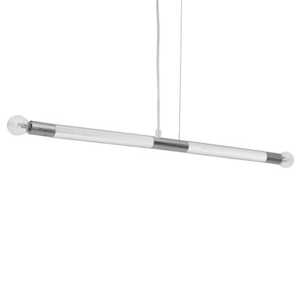 Függőlámpa BASTONE WHITE 2xE14/40W/230V Fehér/Fényezett króm