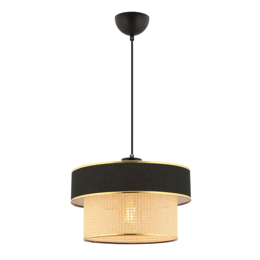 Függőlámpa kábellel ERO 1xE27/60W/230V fekete/bézs