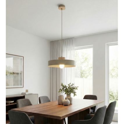 Függőlámpa kábellel KIVI 1xE27/15W/230V bézs