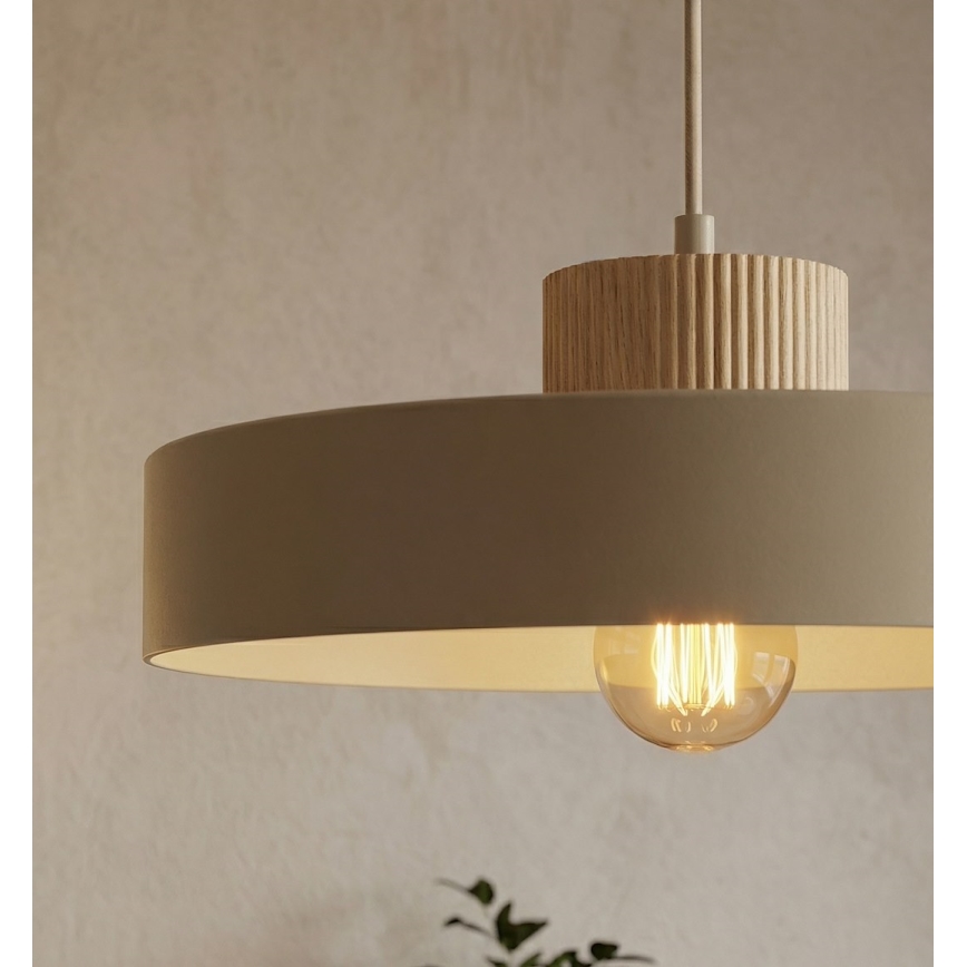 Függőlámpa kábellel KIVI 1xE27/15W/230V bézs
