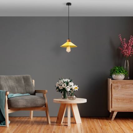 Függőlámpa kábellel MANAVGAT 1xE27/40W/230V sárga/barna