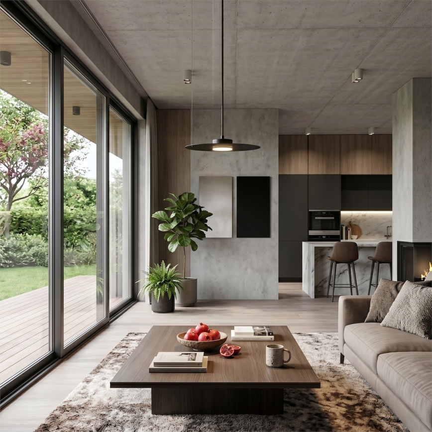 Függőlámpa kábellel PIATTO 1xGX53/15W/230V, átm. 35 cm, fekete