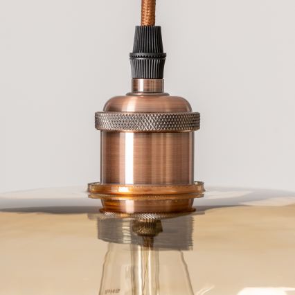 Függőlámpa kábellel SEVENTIES E27/60W/230V füstszínű/barna
