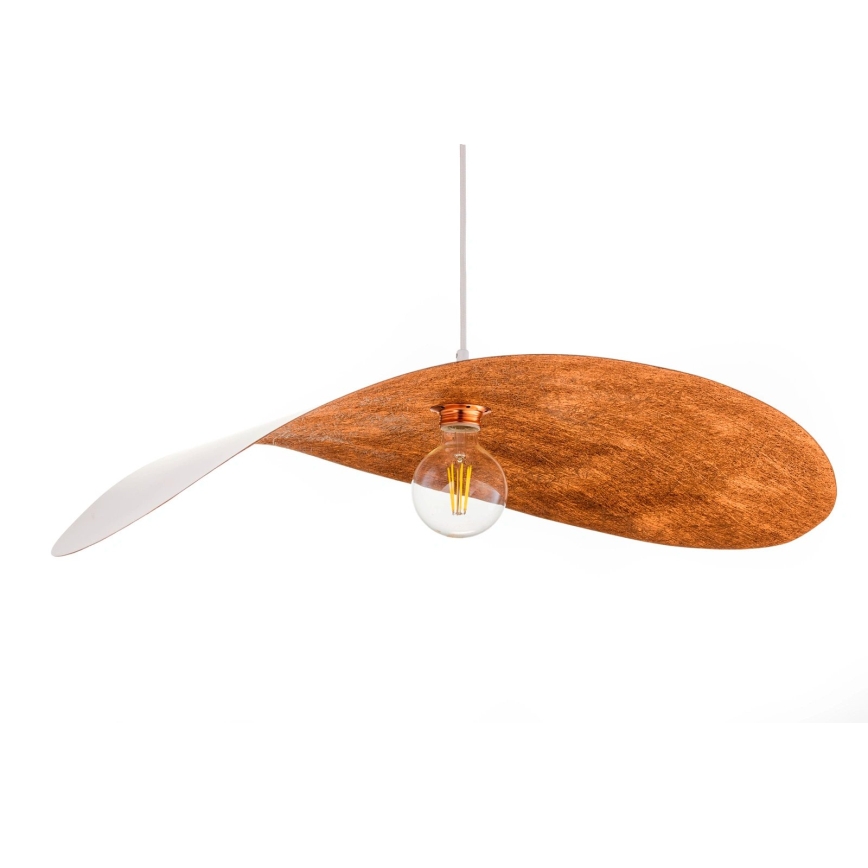 Függőlámpa LEAF kábellel 1xE27/15W/230V fehér/réz