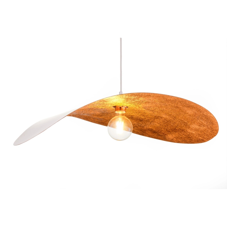 Függőlámpa LEAF kábellel 1xE27/15W/230V fehér/réz