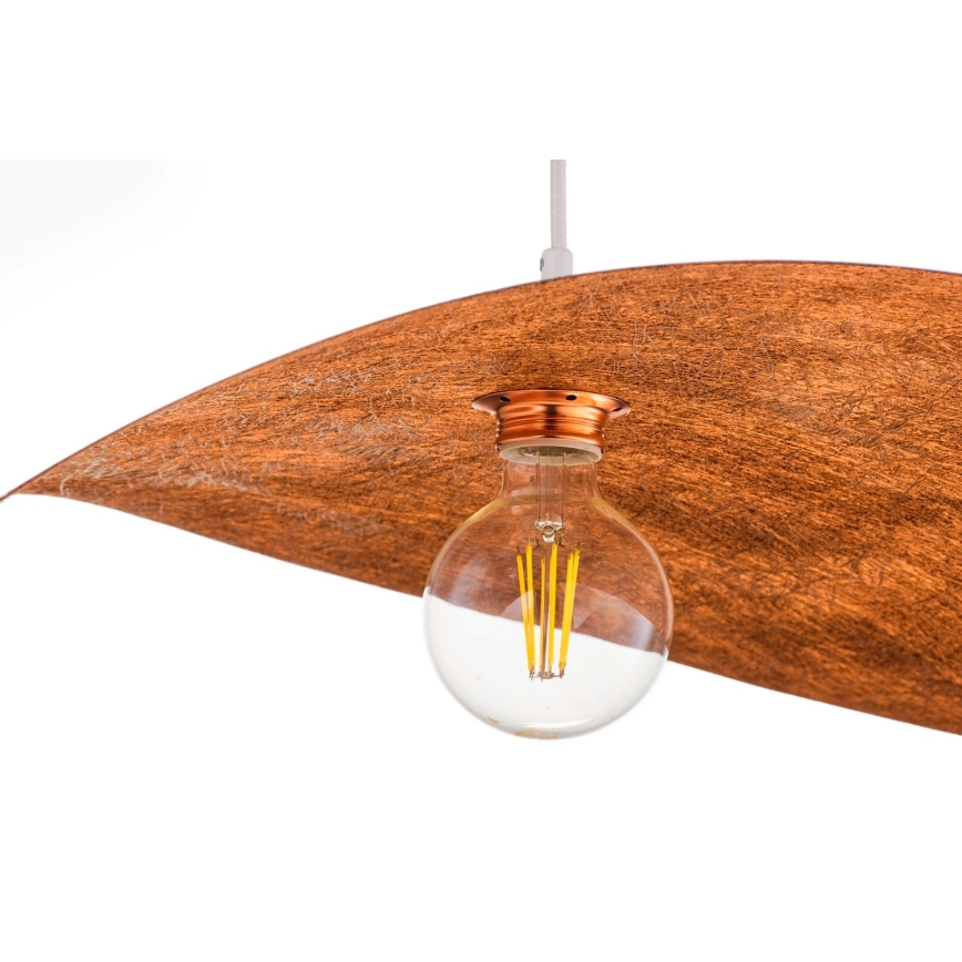 Függőlámpa LEAF kábellel 1xE27/15W/230V fehér/réz