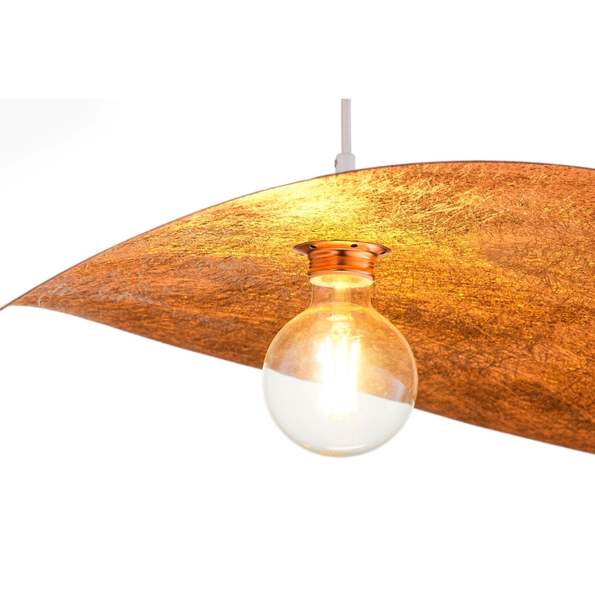 Függőlámpa LEAF kábellel 1xE27/15W/230V fehér/réz