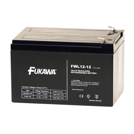 FUKAWA FWL 12-12 - Ólomakkumulátor 12V/12Ah/faston 6,3mm