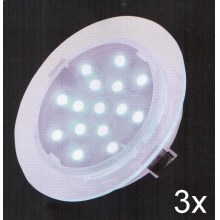 Fulgur 21072 - KÉSZLET 3x LED Fürdőszobai beépíthető lámpa ELESPOT 1xLED/0,7W/230V IP44