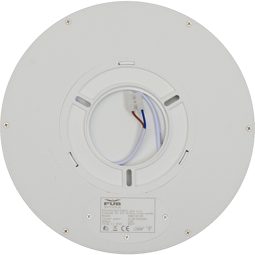 Fulgur 41810 - LED Mennyezeti lámpa NOMY LED/18W/230V 3000/4000/6000K IP40 átm. 23 cm fehér