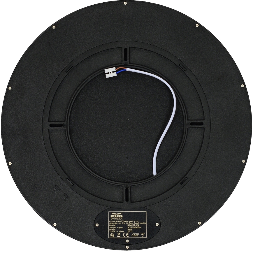 Fulgur s-42589 - LED Mennyezeti lámpa mozgásérzékelővel NOMY-S LED/32W/230V 3000/4000/6000K IP40 átm. 40 cm fekete