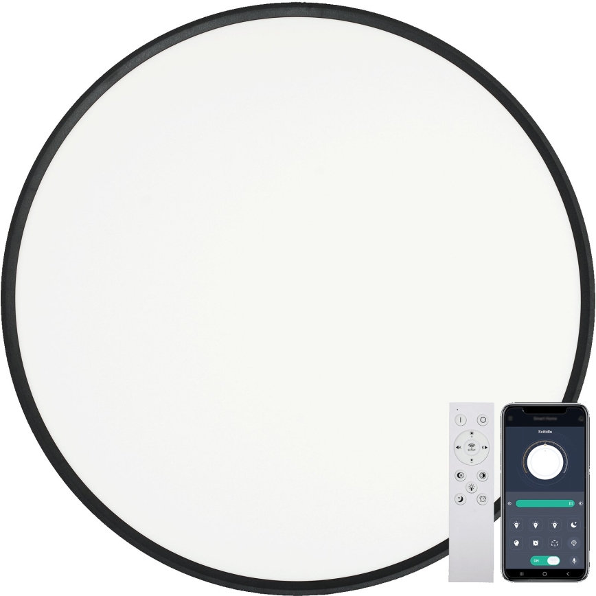 Fulgur s-43042 - NOMY-RC LED dimmelhető mennyezeti lámpatest, 50W, 230V, 3000/4000/6500K, átm. 60 cm, IP40, fekete + távirányító