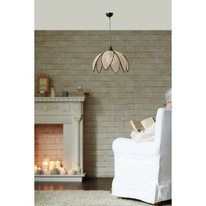 FUME kábeles függőlámpa 1xE27/40W/230V Ø 40 cm fekete/bézs