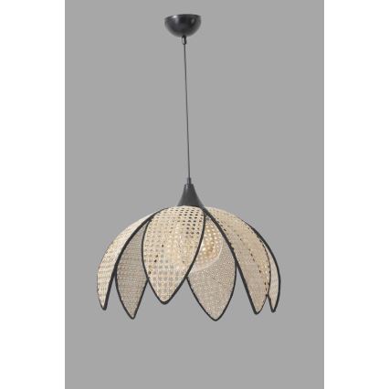 FUME kábeles függőlámpa 1xE27/40W/230V Ø 40 cm fekete/bézs