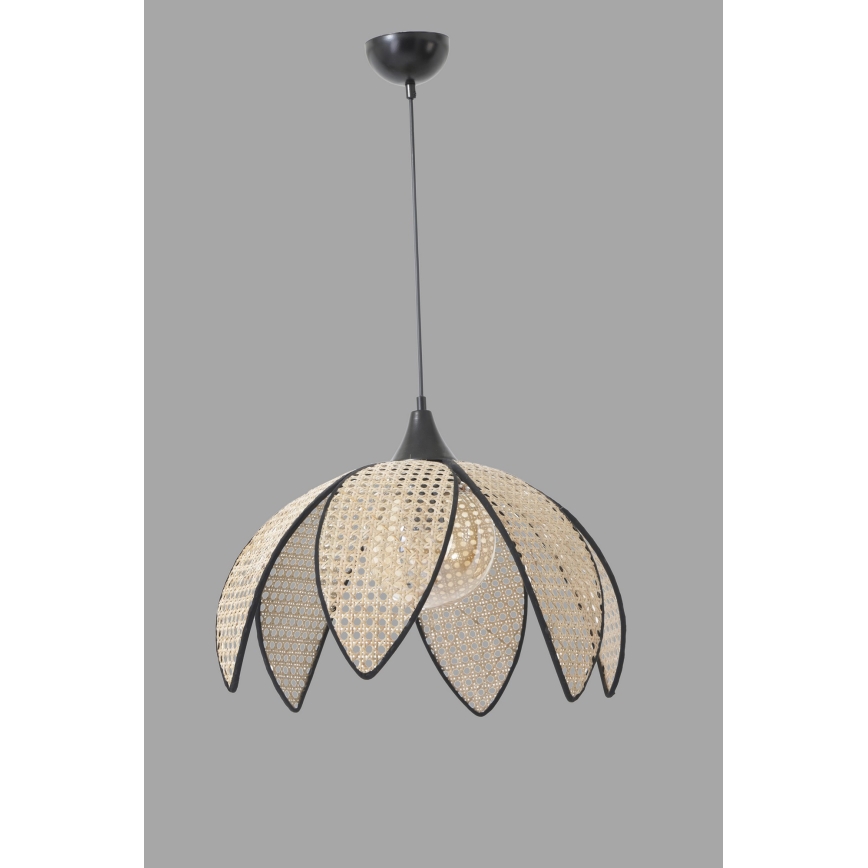 FUME kábeles függőlámpa 1xE27/40W/230V Ø 40 cm fekete/bézs