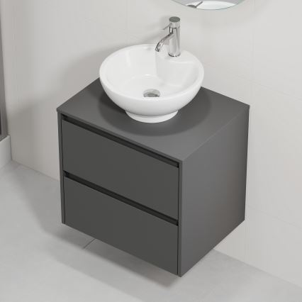 Fürdőszobabútor mosdóval TRONDHEIM/DRAMMEN 60x57x46 cm antracit/fehér