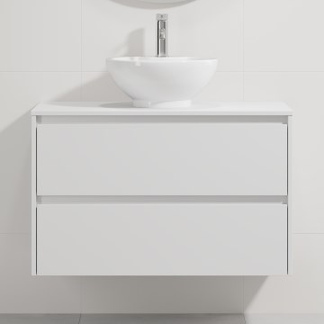 Fürdőszobabútor mosdóval TRONDHEIM/DRAMMEN 90x57x46 cm fehér