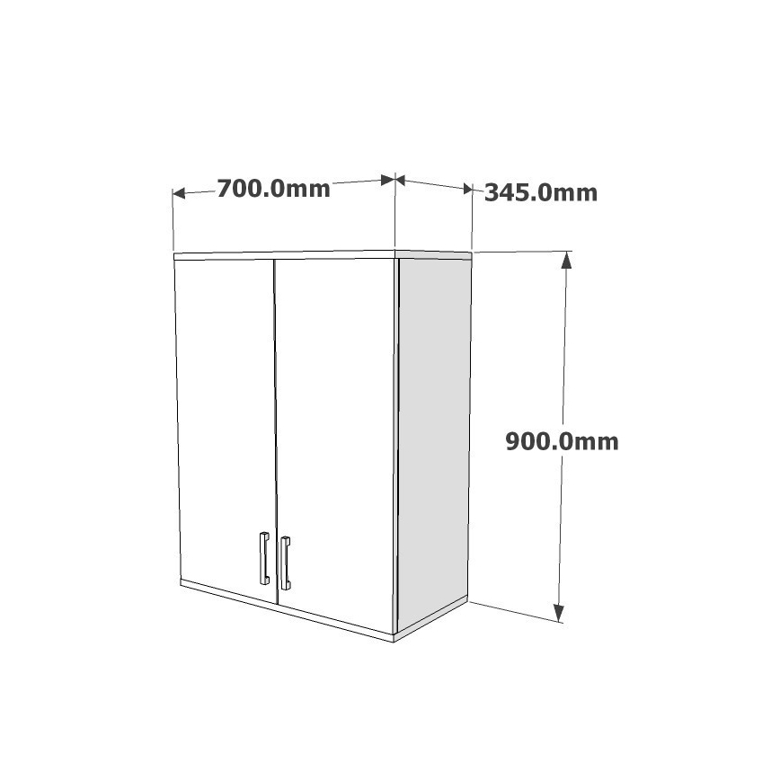 Fürdőszobai fali szekrény ZOE 90x70 cm fehér