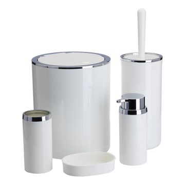 Fürdőszobai készlet CARMEN 5 db fehér/fényezett króm