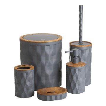 Fürdőszobai készlet REINA 5 db antracit/barna