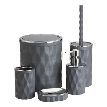 Fürdőszobai készlet REINA 5 db antracit/fényezett króm