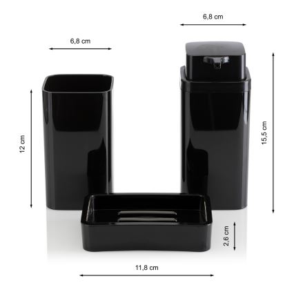 Fürdőszobai készlet SIERRA 5 db fekete