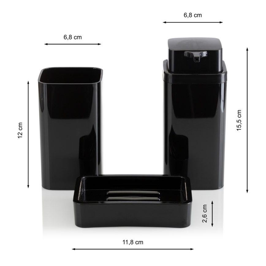 Fürdőszobai készlet SIERRA 5 db fekete