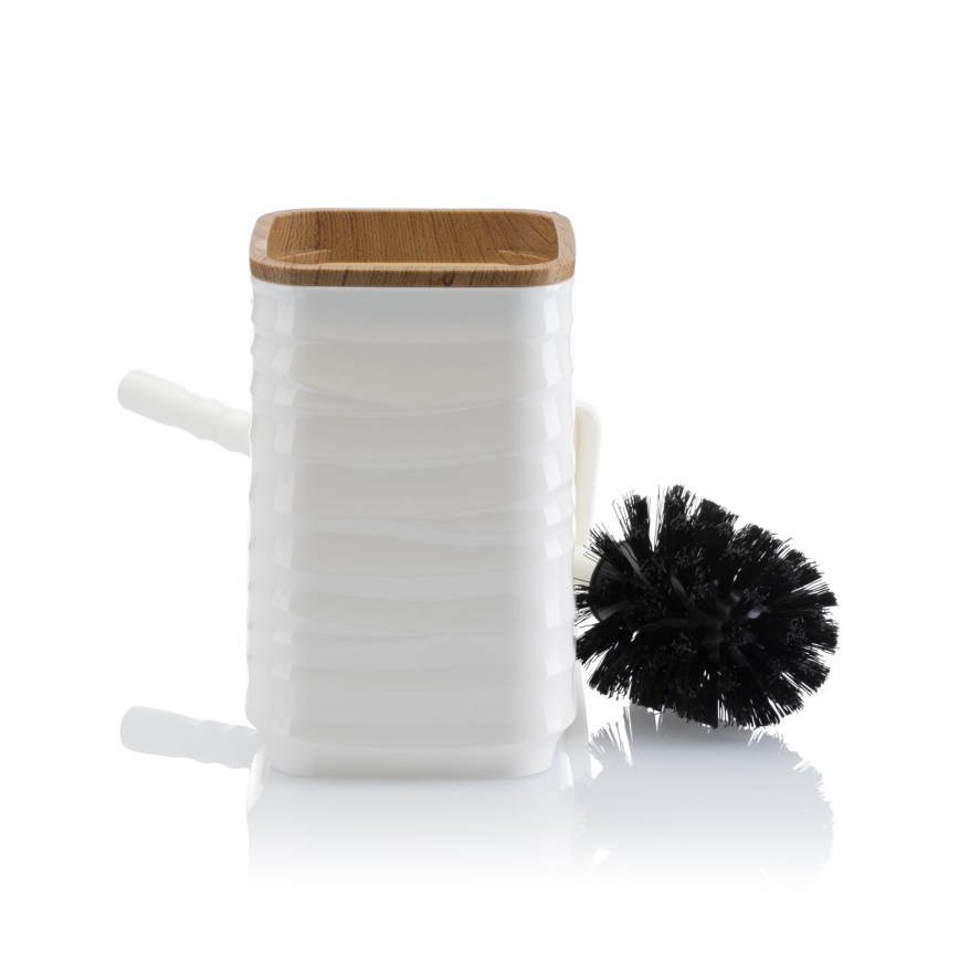 Fürdőszobai készlet WAVE 5 db fehér/barna